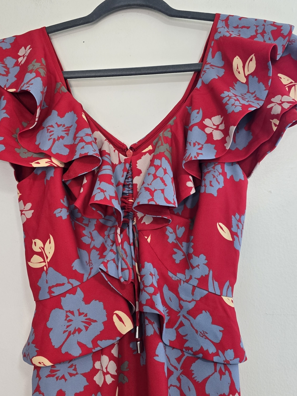 C/MEO Collective Red Floral Ruffled Mini Dress - Picture 7 of 12